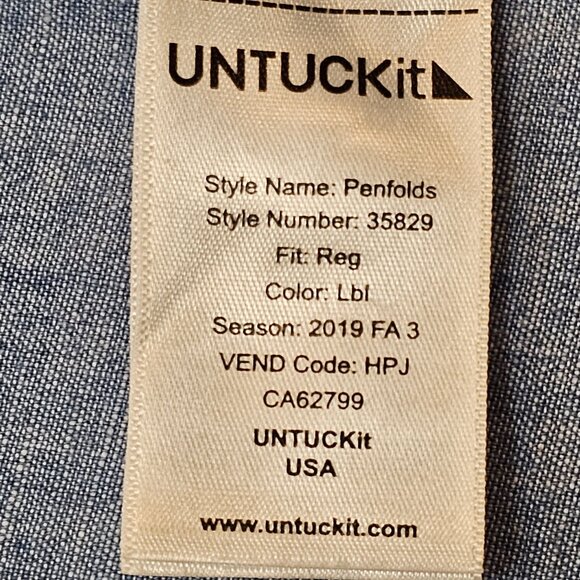 UNTUCKit Chambray Regular Fit Button Down XL - Picture 7 of 7